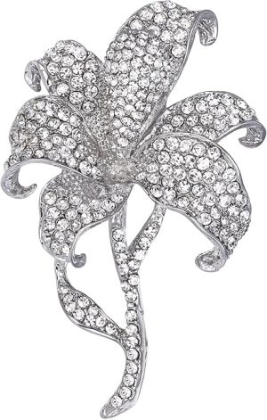 Crystal Flower brooch silver - Image 4