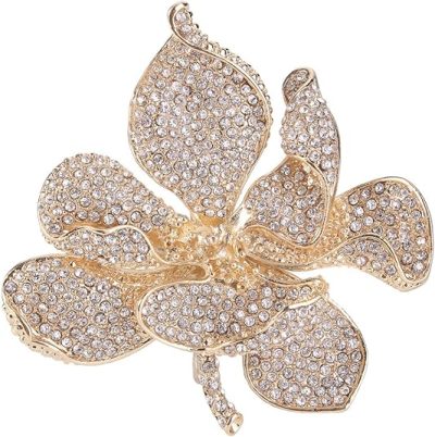 Crystal Flower Brooch gold - Image 4