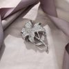 Crystal Flower brooch silver