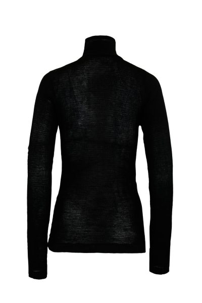 Nomia sheer knit turtleneck in black - Image 3