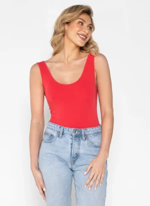 Lucia Bamboo Tank Top in coral