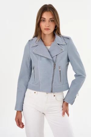 DONNA Iconic Leather Biker Jacket - Image 3