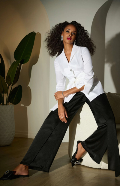 Nayeli Satin Wide Leg Pants