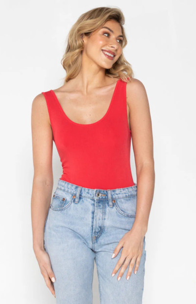 Lucia Bamboo Tank Top in coral