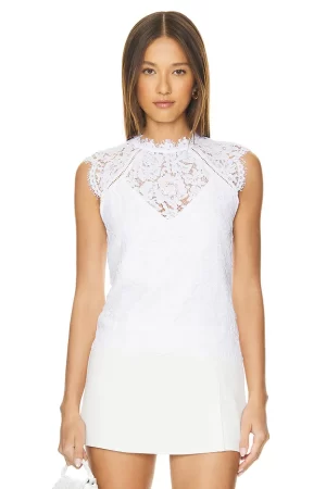 Steffina Lace top in White-XS
