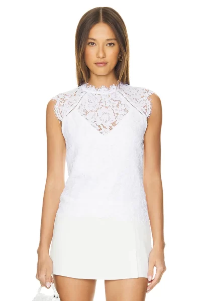 Steffina Lace top in White-XS