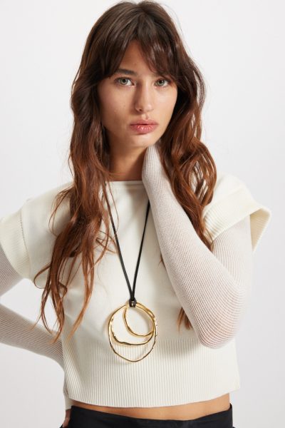 Nomia sheer sleeve crew neck sweater - Image 5