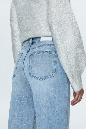 Wes High Rise Barrel Jeans in Glitz - 28 - Image 3