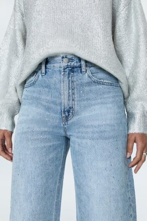 Wes High Rise Barrel Jeans in Glitz - 28 - Image 2