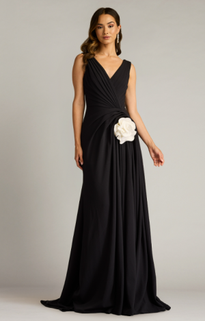 Port Pleated Crepe Gown - M - Image 3