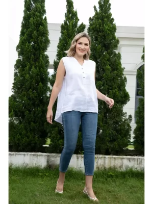 Perin Linen Tank Top - Image 4