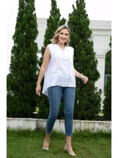 Perin Linen Tank Top - Image 4