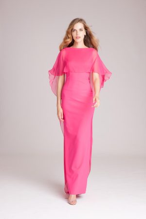 Tori Scuba Gown in Fuchsia