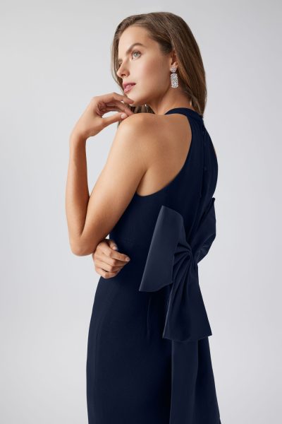 Carmen Bow Gown in Navy - Image 2