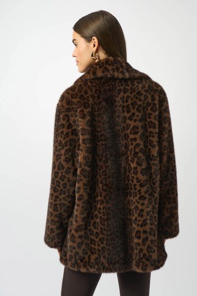 Cantrella Faux Fur Leopard Print Coat - Image 3