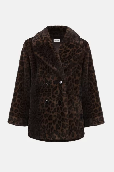 Cantrella Faux Fur Leopard Print Coat - Image 2