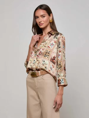 Dani Silk Blouse in western cards - Image 4