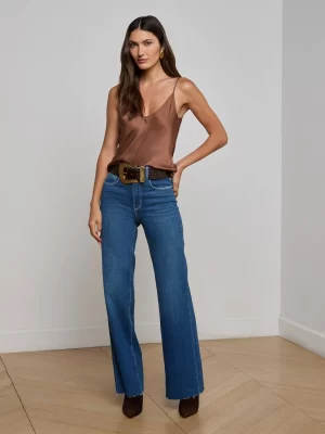 Lexi Satin Camisole in sepia brown - Image 5