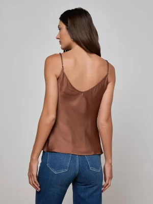 Lexi Satin Camisole in sepia brown - Image 4