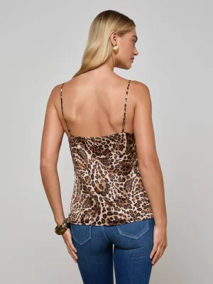 Jane Silk Camisole in leopard - Image 4