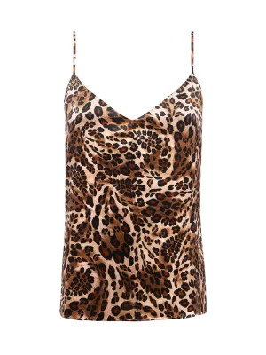 Jane Silk Camisole in leopard - Image 2
