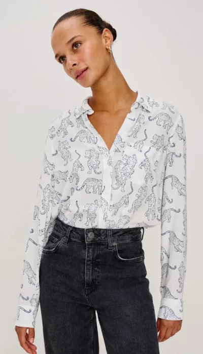 Kathryn Jaguar Button-Front Blouse - Image 7