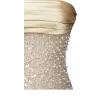Lainey Gold Satin Sequin Pearls Beaded Maxi Dress - Image 2