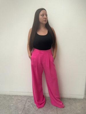 Nathalie Wide Leg Pant hot pink