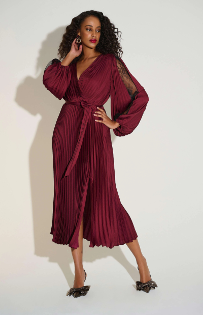 Dallas Pleated Satin Dress - sz XXL