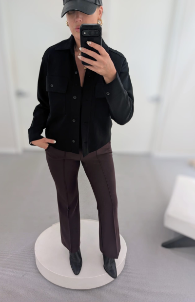 Penelope Knitted Shacket in black