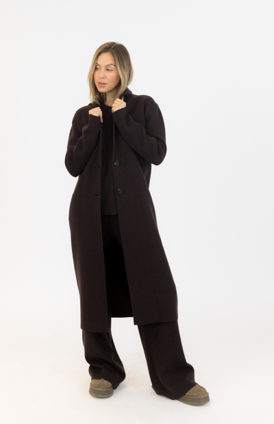 Vicki Knit Coat in chocolate