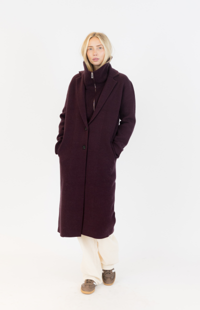 Vicki Knit Coat in burgundy