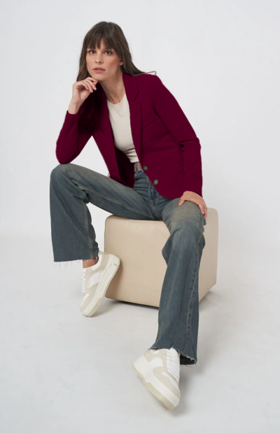 Katie Sweatshirt Blazer in merlot
