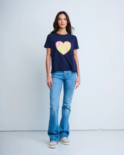 HELLO LOVE SHIRT IN NAVY - Image 2