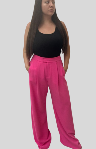 Nathalie Wide Leg Pant hot pink