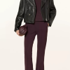 Francoise Pant in burgundy