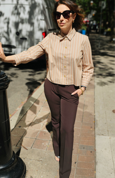 Farah Long Trouser in cappuccino