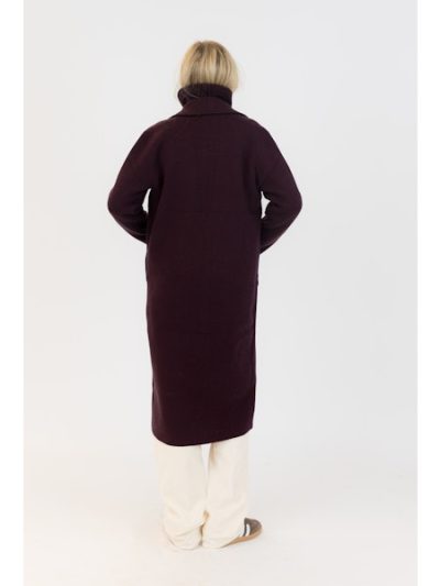 Vicki Knit Coat in burgundy - coming soon - Image 2