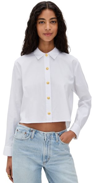 Denise Gold Button Short Top