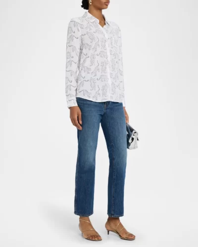 Kathryn Jaguar Button-Front Blouse - Image 4