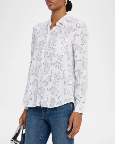 Kathryn Jaguar Button-Front Blouse - Image 6