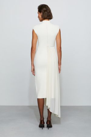 FRANCIS KNIT COMBO MIDI DRESS in ivory - coming soon - Image 4