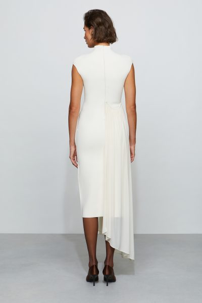 FRANCIS KNIT COMBO MIDI DRESS in ivory - coming soon - Image 4