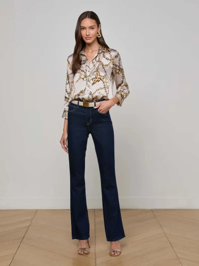 Dani Silk Blouse in smoke chain - Image 5