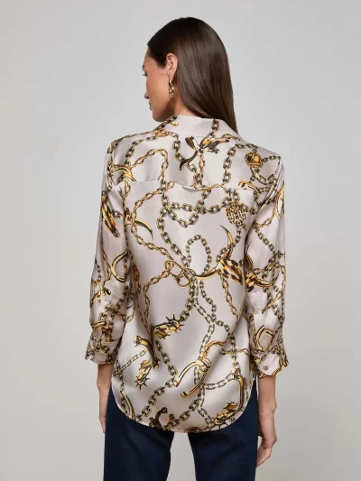 Dani Silk Blouse in smoke chain - Image 4