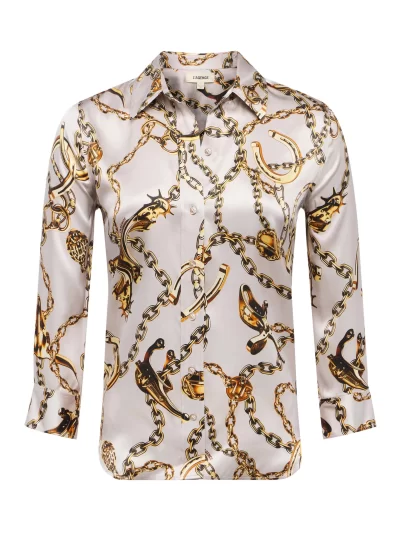 Dani Silk Blouse in smoke chain - Image 2