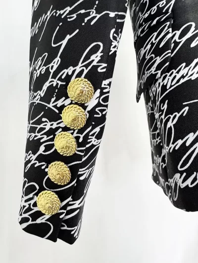 Tamela English Letter Print DB Blazer - Image 2
