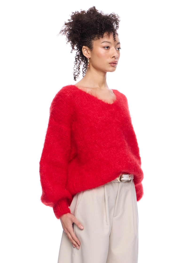 Milana Pullover in Lipstick Red - Image 8