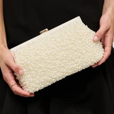 Samira Evening Bag in champagne - Image 3
