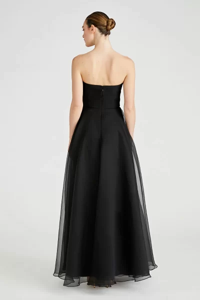 Teresa Strapless Draped Gown in black - Image 6